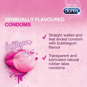 Alternative view of Durex Bubblegum Flavoured Extra Thin Condoms for Men -10 pcs
