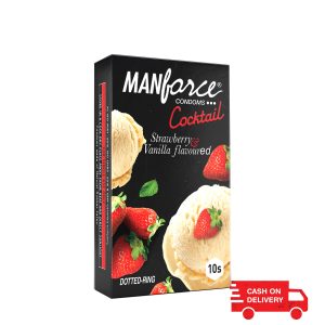 Manforce Cocktail Strawberry & Vanilla Flavored Condom- 10 Pcs
