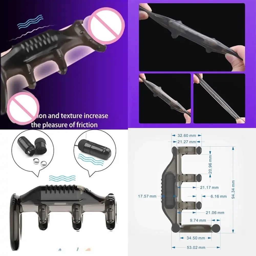 Pleasure Increase Vibrating Penis Sleeve with Cock Ring - Image 4