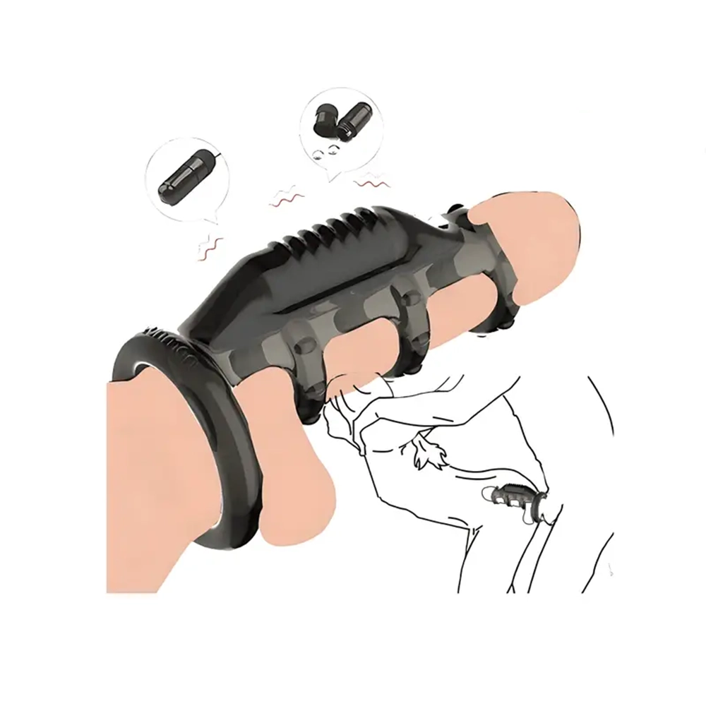 Pleasure Increase Vibrating Penis Sleeve with Cock Ring - Image 5
