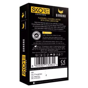 Alternative view of Skore Banana Flavoured Heavy Dotted Condoms-10pcs