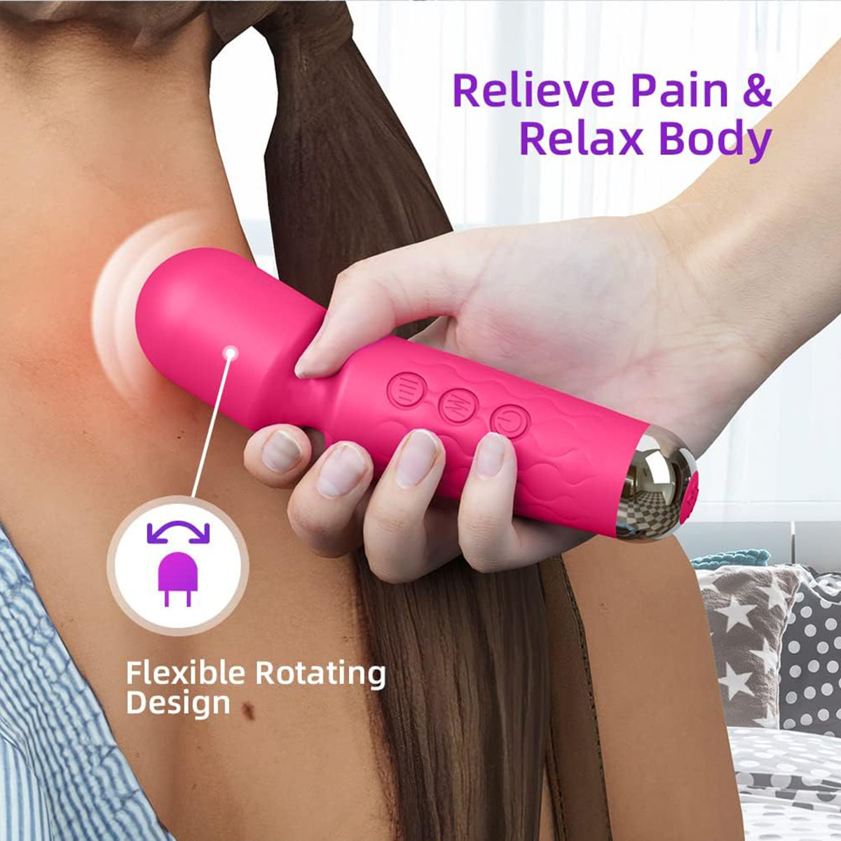 Women’s Multispeed Rechargeable Vibrator 7.6 Inch (20 Vibration Modes) - Image 3